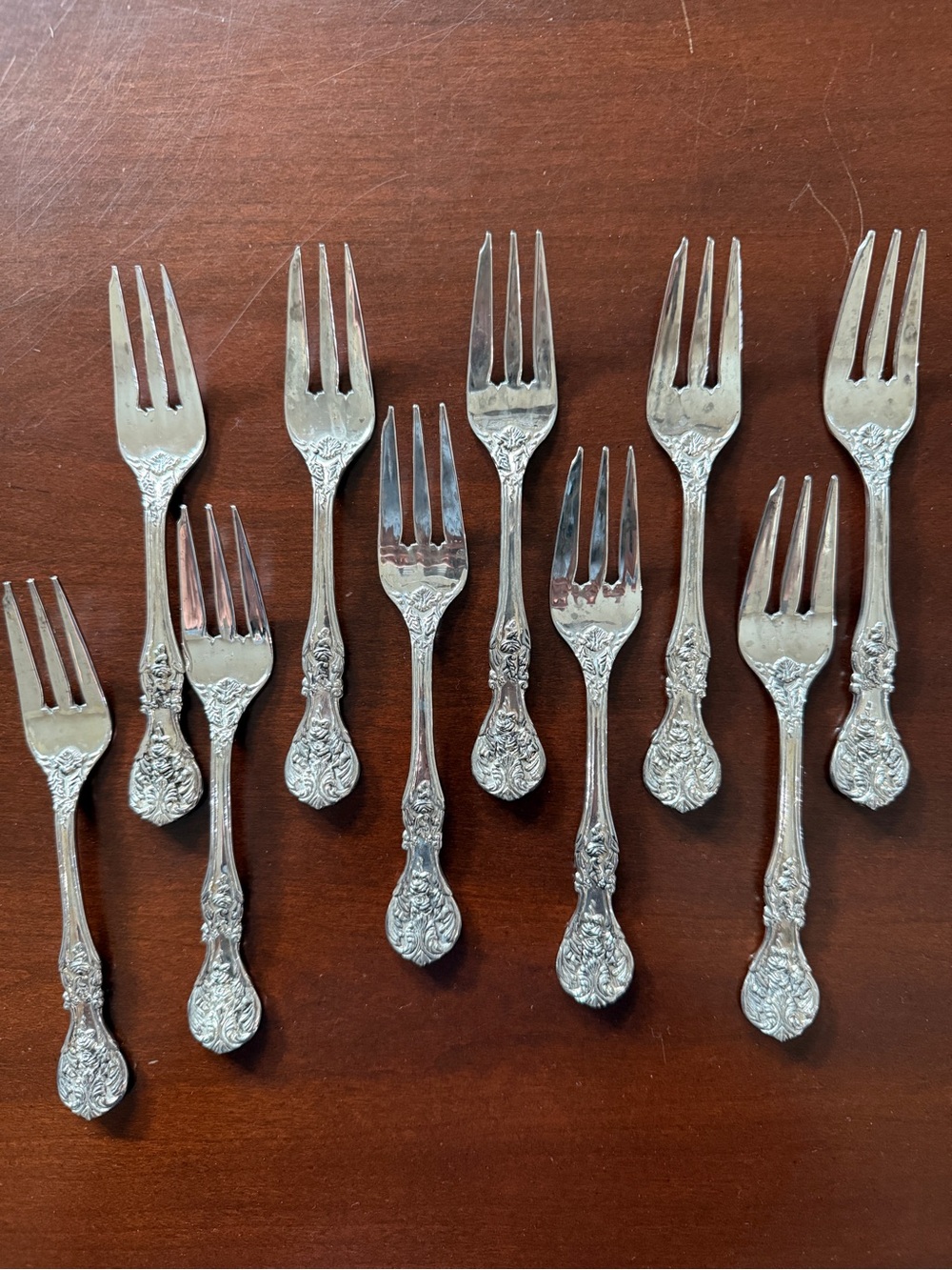 Vintage  Silverplate Dessert Forks by FB Rogers Set of 10